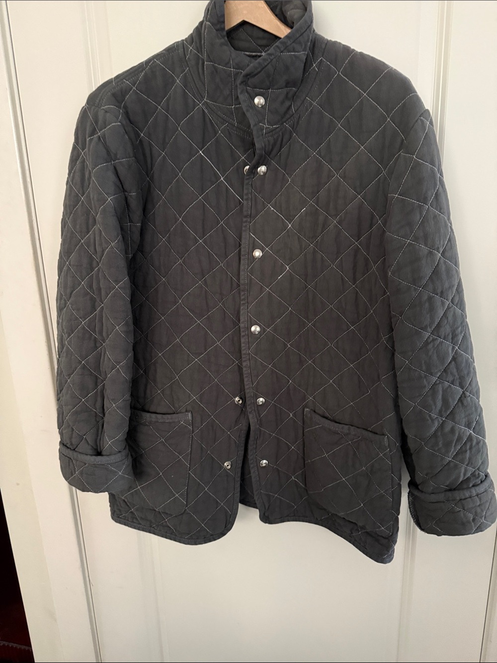 Women’s Quilted Snap-Front Jacket - Gray